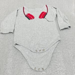 Little Treasures Baby Boy's DJ Headphone Onesie Bodysuit 9-12 Months
